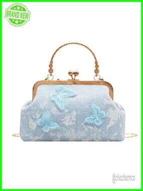 Embroidered Butterfly Clutch Purse Retro Crossbody Evening Bag for Women